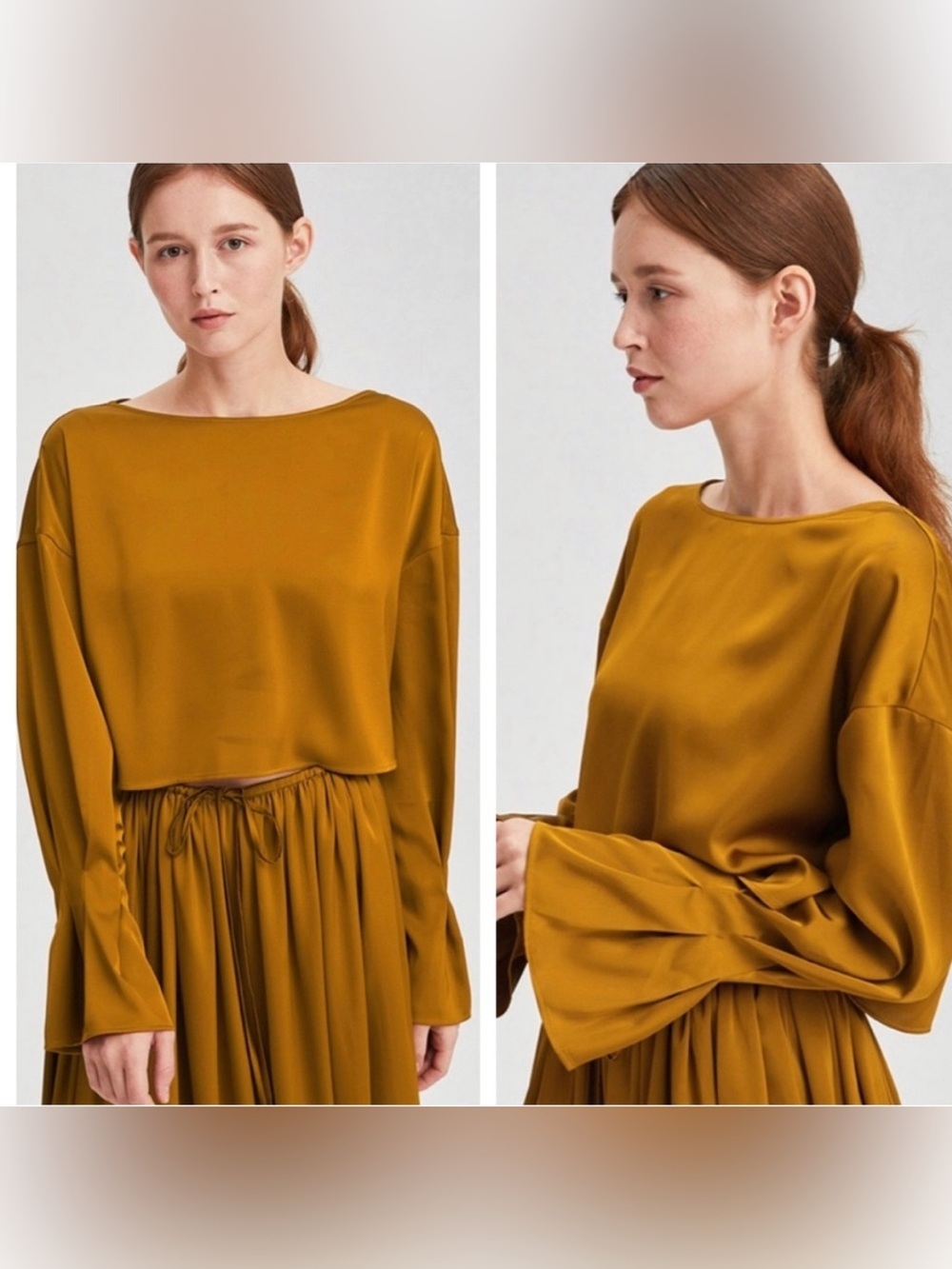 nap Satin-Look Rust Blouse